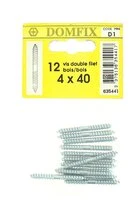 Sachet de 12 Vis à Bois Double Filetage Ø 4 x 40 mm