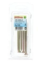 Boîte de 6 Vis à Bois Aggloméré en Acier Bichromaté à Tête Fraisée Ø 6 x 100 mm