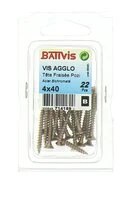 Boîte de 22 Vis à Bois Aggloméré en Acier Bichromaté à Tête Fraisée Ø 4 x 40 mm