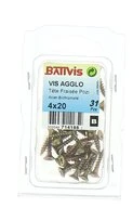 Boîte de 31 Vis à Bois Aggloméré en Acier Bichromaté à Tête Fraisée Ø 4 x 20 mm