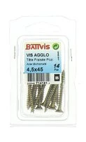 Boîte de 14 Vis à Bois Aggloméré en Acier Bichromaté à Tête Fraisée Ø 4.5 x 45 mm