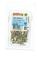 Boîte de 25 Vis à Bois Aggloméré en Acier Bichromaté à Tête Fraisée Ø 4 x 35 mm