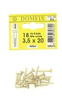 Sachet de 18 Vis à Bois en Laiton à Tête Ronde Ø 3.5 x 20 mm 