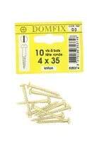 Sachet de 10 Vis à Bois en Laiton à Tête Ronde Ø 4 x 35 mm