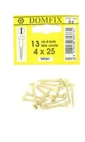 Sachet de 13 Vis à Bois en Laiton à Tête Ronde Ø 4 x 25 mm