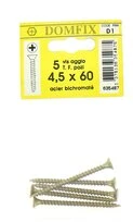 Sachet de 5 Vis pour Bois aggloméré en Acier Bichromaté à Tête Fraisée Ø 4.5 x 60 mm