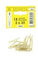 Sachet de 18 Vis à Bois en Laiton à Tête Fraisée Ø 3 x 30 mm