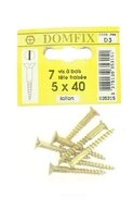 Sachet de 7 Vis à Bois en Laiton à Tête Fraisée Ø 5 x 40 mm