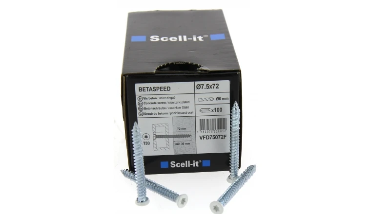Boîte de 100 Vis de fixation à tête fraisée Torx laquée blanc Ø 7.5 x 40  mm SCELL-IT
