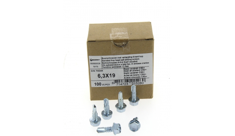 Boîte de 100 Vis à tête hexagonale Ø 6.3 x 50 mm