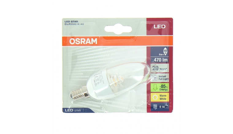 Lampe LED E14 Flamme 40 W LED STAR CLASSIC B 40 - OSRAM