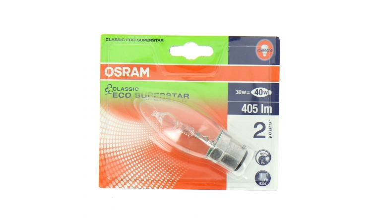 Lampe Halogène B22d Flamme 40 W CLASSIC ECO SUPERSTAR - OSRAM