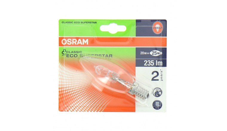 Lampe Halogène E14 Flamme 25 W CLASSIC ECO SUPERSTAR - OSRAM