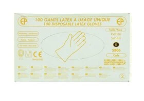 Boîte de 100 Gants à Usage Unique en Latex Taille 6 - Euro - Protection