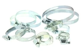 Assortiment de 12 Colliers de serrage en Acier Fixation Plate, Largeur 8 mm Ø du tuyau de 10 à 67 mm - Boutté