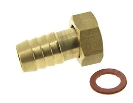 Nez de robinet droit à Embout Cannelé en Laiton Ø 15 mm Filetage 15x21 Ref 0102310 - Boutté