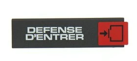 Plaque Autocollante Défense d'Entrer 175 x 45 mm - Novap
