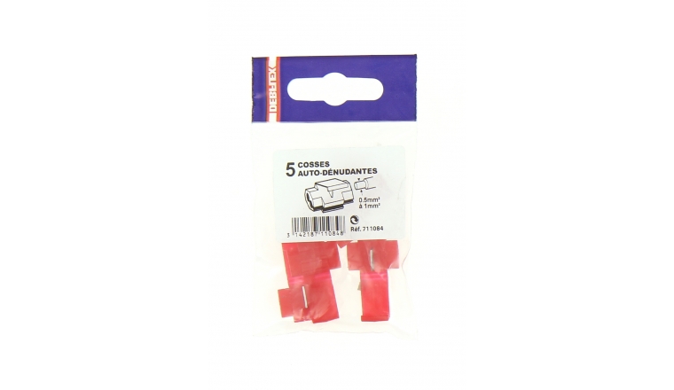 Lot de 5 Cosses Auto-dénudantes Rouge pour Fil de 0.5 à 1 mm² Ref 711084 - Debflex