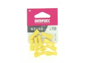 Lot de 10 Clips à Sertir Femelle Isolés Jaune pour Fil de 2.5 à 6 mm² ref 711048 - Debflex