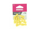 Lot de 10 Clips à Sertir Femelle Isolés Jaune pour Fil de 2.5 à 6 mm² ref 711048 - Debflex