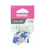 Lot de 10 Clips à Sertir Femelle Pré-isolés Bleu pour Fils de 1.5 à 2.5 mm² Ref 711043 - Debflex
