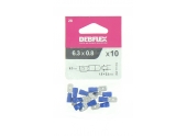 Lot de 10 Clips à Sertir Mâle Pré-Isolés Bleu pour Fil de 1.5 à 2.5 mm² Ref 711052 - Debflex