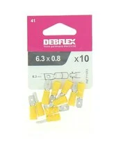 Lot de 10 Clips à Sertir Mâle Pré-Isolés Jaune pour Fil de 2.5 à 6 mm² Ref 711053 - Debflex