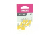 Lot de 10 Clips à Sertir Mâle Pré-Isolés Jaune pour Fil de 2.5 à 6 mm² Ref 711053 - Debflex