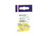 Lot de 10 Clips à Sertir Femelle Pré-isolés Jaune pour Fil de 2.5 à 6 mm² Ref 711044 - Debflex