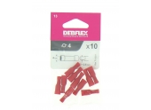 Lot de 10 Douilles à Sertir Femelle Pré-Isolées Rouge pour Fil de 0.5 à 1 mm² Ref 711081 - Debflex