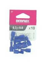 Lot de 10 Clips à Sertir Isolés Bleu pour Fil de 1.5 à 2.5 mm² Ref 711046 - Debflex