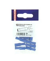 Lot de 10 Douilles à Sertir Femelle Pré-isolées Bleue pour Fil de 1.5 à 2.5 mm² Ref 711061 - Debflex