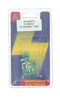 Lot de 5 Fusibles 30 A Mini 2 Fiches Vert Ref HF300170 - Casteels