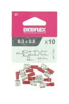 Lot de 10 Clips à Sertir Femelle Pré-isolés Rouge pour Fil de 0.5 à 1 mm² Ref 711042 - Debflex