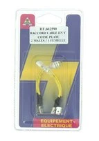 Lot de 2 Raccord en Y 2 Mâle / 1 Femelle pour Cosse plate Ref HF602590 - Casteels