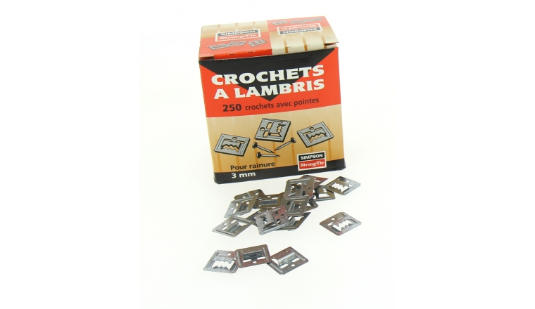 Boîte de 250 Clips à lambris avec Clous inclus Ref CLIP3/250 - Simpson Strong-Tie