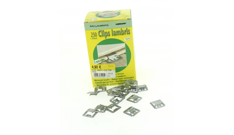 Boîte de 250 Clips à Lambris avec Clous Inclus