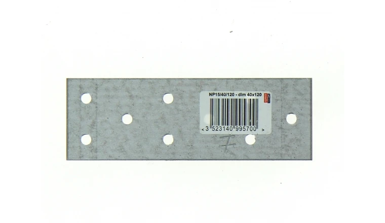Plaque Perforée en Acier Galvanisé 40x120x1.5 Ref NP15/40/120 - Simpson Strong-Tie
