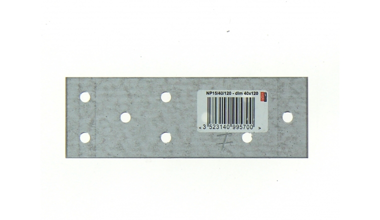 Plaque Perforée en Acier Galvanisé 40x120x1.5 Ref NP15/40/120 - Simpson Strong-Tie