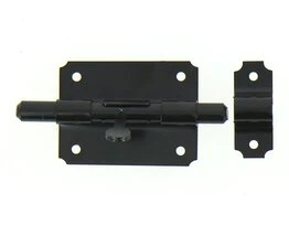Verrou de Box Sans porte-Cadenas en Acier Noir Ø 12 mm - 80x60 mm - Ref 524211 - Industrielle de Sedan