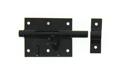 Verrou de Box Avec Porte-Cadenas en Acier Noir Ø 12 mm - 80x65 mm - Ref 524301 - Industrielle de Sedan