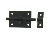 Verrou de Box  Sans Porte-Cadenas en Acier Noir Ø 8 mm - 60x45 mm - Ref 524200 - Industrielle de Sedan