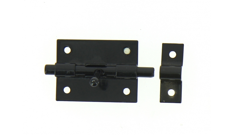 Verrou de Box  Sans Porte-Cadenas en Acier Noir Ø 8 mm - 60x45 mm - Ref 524200 - Industrielle de Sedan