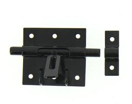Verrou de Box Avec Porte-Cadenas en Acier Noir Ø 10 mm - 70x65 mm - Ref 524290 - Industrielle de Sedan