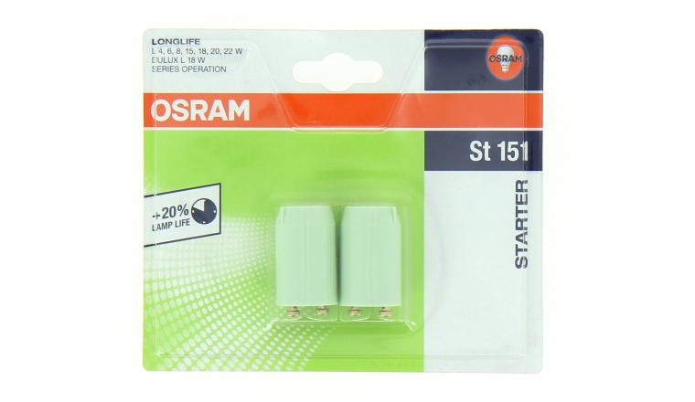 Lot de 2 Starters Universel de 4 à 22 W LONGLIFE ST 151 - OSRAM