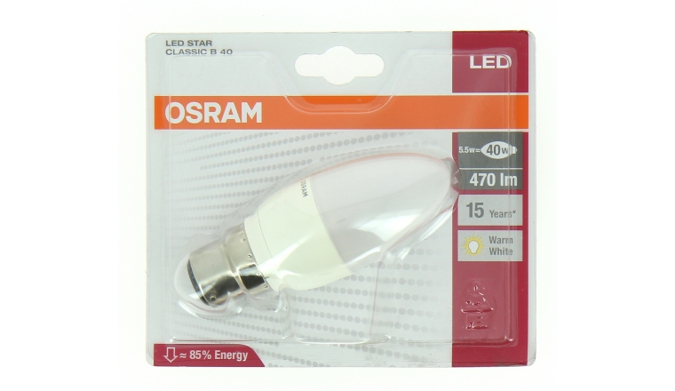 Lampe LED B22d Flamme 40 W LED STAR Classic - OSRAM