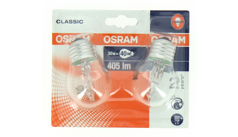 Lot de 2 Lampes Halogène E27 Standard 40 W CLASSIC - OSRAM