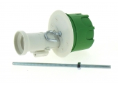 Boîte Luminaire pour Cloison Pleine avec Douille  - 62 x 50 mm - Douille E27 - Tige Fileté - Ref 718946 - DEBFLEX