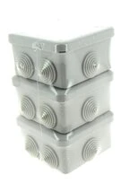 Lot de 3 Boîtes de Dérivation Etanche IP54 - 5 Entrées - 80 x 80 x 45 mm - Ref 718729 - DEBFLEX
