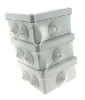 Lot de 3 Boîtes de Dérivation Etanche IP54 - 5 Entrées - 115 x 115 x 55 mm - Ref 718814 - DEBFLEX